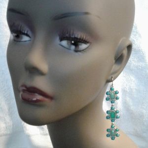 Designer Jewelry - Turquoise colored drop dangle hook earrings Designer Jewelry - Turquoise colored drop dangle hook earrings